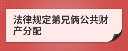 法律规定弟兄俩公共财产分配