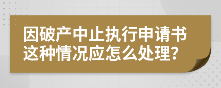 因破产中止执行申请书这种情况应怎么处理？