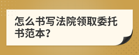 怎么书写法院领取委托书范本？