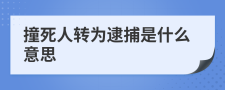 撞死人转为逮捕是什么意思