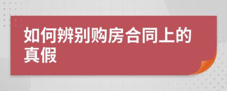 如何辨别购房合同上的真假