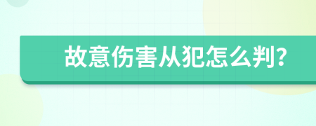 故意伤害从犯怎么判？