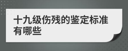 十九级伤残的鉴定标准有哪些