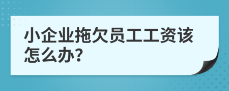 小企业拖欠员工工资该怎么办？