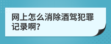 网上怎么消除酒驾犯罪记录啊？