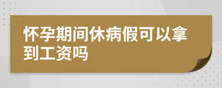 怀孕期间休病假可以拿到工资吗