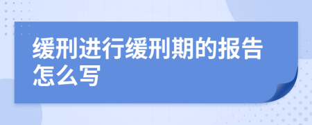 缓刑进行缓刑期的报告怎么写