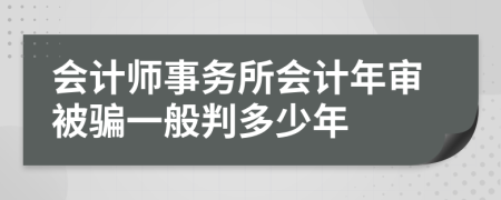 会计师事务所会计年审被骗一般判多少年