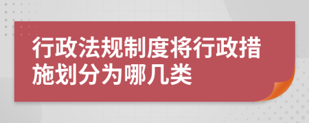 行政法规制度将行政措施划分为哪几类