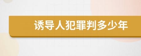 诱导人犯罪判多少年