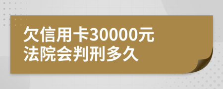 欠信用卡30000元法院会判刑多久