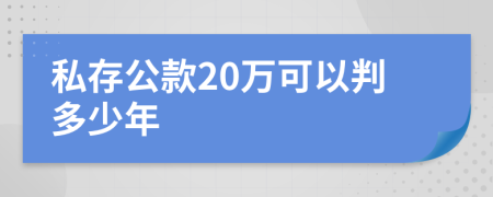 私存公款20万可以判多少年