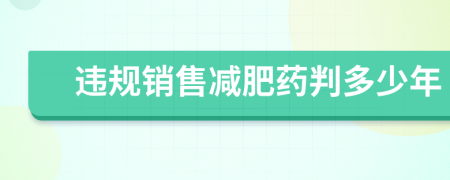 违规销售减肥药判多少年