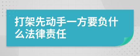 打架先动手一方要负什么法律责任