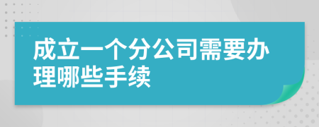 成立一个分公司需要办理哪些手续