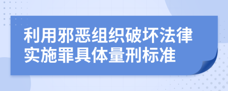 利用邪恶组织破坏法律实施罪具体量刑标准