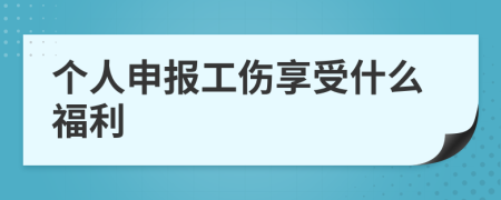 个人申报工伤享受什么福利