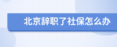 北京辞职了社保怎么办