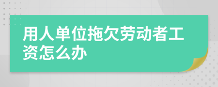 用人单位拖欠劳动者工资怎么办