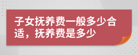 子女抚养费一般多少合适，抚养费是多少