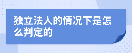 独立法人的情况下是怎么判定的