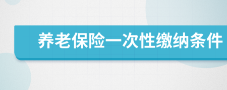 养老保险一次性缴纳条件