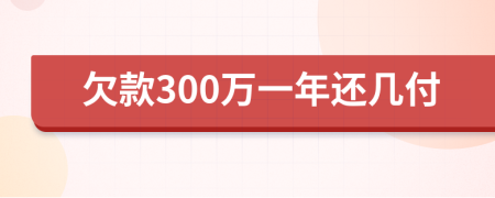 欠款300万一年还几付