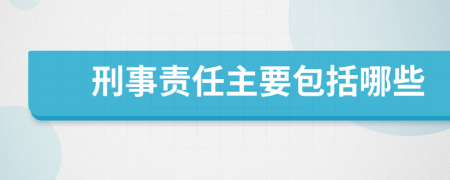 刑事责任主要包括哪些