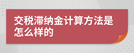 交税滞纳金计算方法是怎么样的