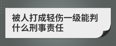 被人打成轻伤一级能判什么刑事责任