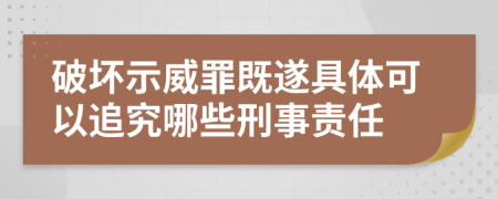 破坏示威罪既遂具体可以追究哪些刑事责任	