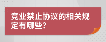 竞业禁止协议的相关规定有哪些？