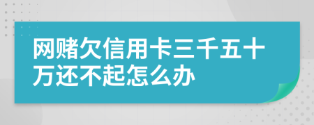 网赌欠信用卡三千五十万还不起怎么办