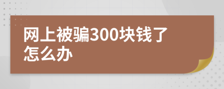 网上被骗300块钱了怎么办
