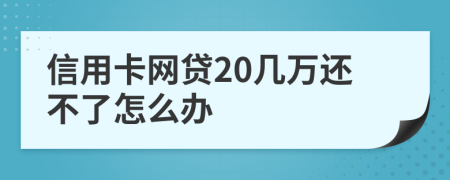 信用卡网贷20几万还不了怎么办