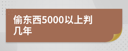 偷东西5000以上判几年