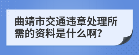 曲靖市交通违章处理所需的资料是什么啊？