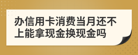 办信用卡消费当月还不上能拿现金换现金吗