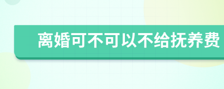 离婚可不可以不给抚养费