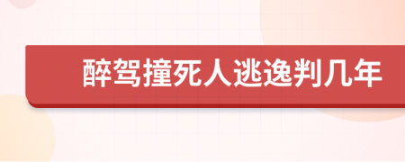 醉驾撞死人逃逸判几年