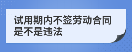 试用期内不签劳动合同是不是违法