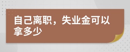 自己离职，失业金可以拿多少