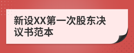 新设XX第一次股东决议书范本