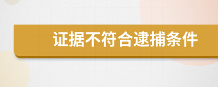 证据不符合逮捕条件