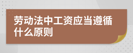 劳动法中工资应当遵循什么原则