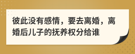 彼此没有感情，要去离婚，离婚后儿子的抚养权分给谁