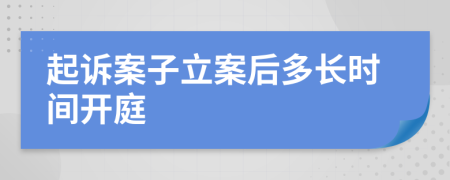 起诉案子立案后多长时间开庭