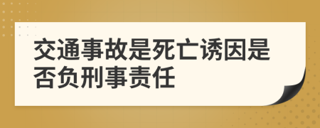 交通事故是死亡诱因是否负刑事责任