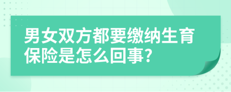 男女双方都要缴纳生育保险是怎么回事?