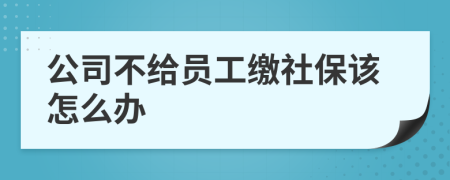 公司不给员工缴社保该怎么办